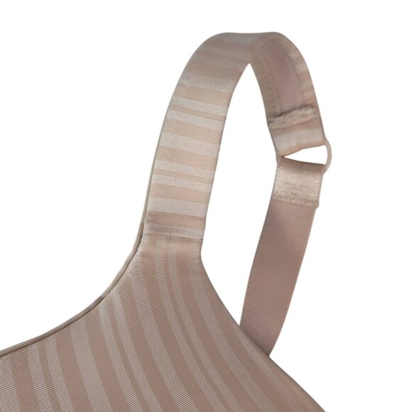 Parfait Full Coverage TShirt Bra Tan 44DD Underwire Light Pad Adj Striped Aline - Picture 4 of 10